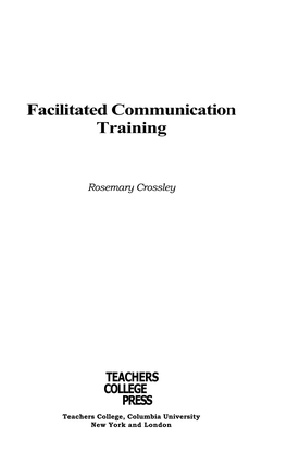 Facilitated Communication Training