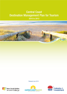 Central Coast Destination Management Plan for Tourism 2010 to 2013