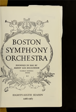 Boston Symphony Orchestra Concert Programs, Season 86, 1966