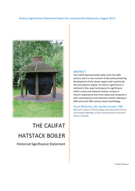 The Califat Hatstack Boiler