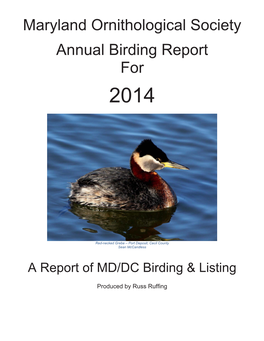 Maryland Ornithological Society Annual Birding Report For