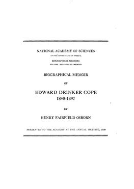 Edward D. Cope, Popular Science Monthly