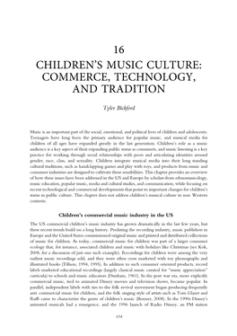 16 Children's Music Culture: Commerce, Technology, and Tradition