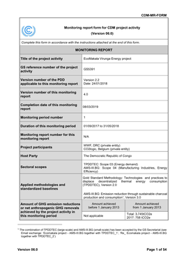 MONITORING REPORT Title Of