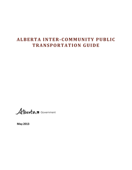 Alberta Inter-Community Public Transportation Guide