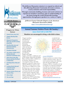 Jefferson County Colorado Chapter of the American Humanist Association (AHA)