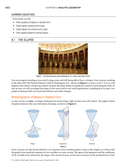 8.1 the Ellipse Writing Equations of Ellipses in Standard Form