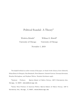 Political Scandal: a Theory1