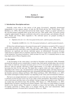 Section 1. Cotton (Gossypium Spp.)