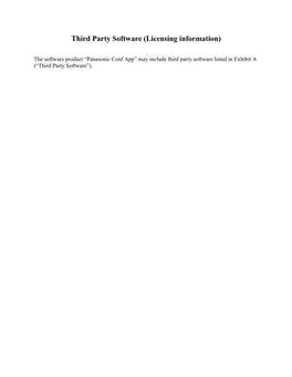 3Rd Party Software Licenses for Conf App V1.0