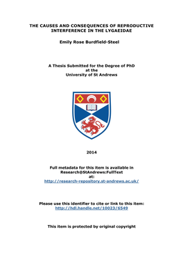 Emily Rose Burdfield-Steel Phd Thesis