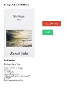 Så Länge PDF LÄSA Ladda Ner