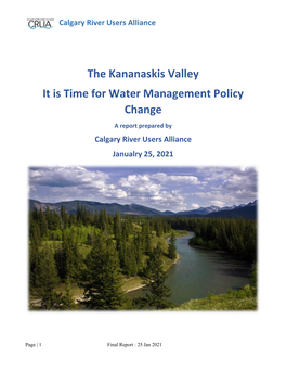 Kananaskis River Enhancement Proposal