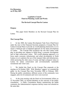 The Revised Concept Plan for Lantau