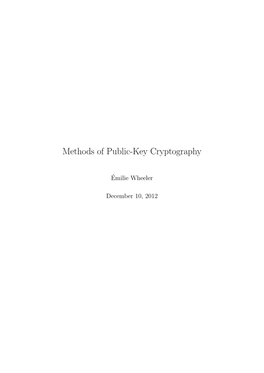 Methods of Public-Key Cryptography