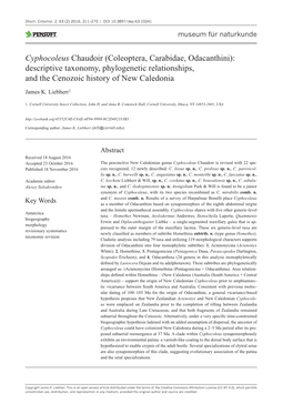 Cyphocoleus Chaudoir (Coleoptera, Carabidae, Odacanthini): Descriptive Taxonomy, Phylogenetic Relationships, and the Cenozoic History of New Caledonia