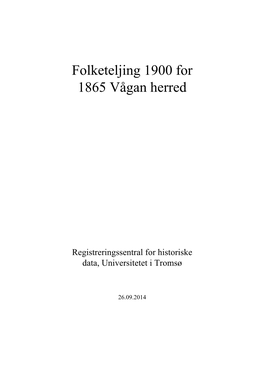 Folketeljing 1900 for 1865 Vågan Herred