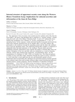 Internal Structure of Uppermost Oceanic Crust Along the Western Blanco Transform Scarp: Implications for Subaxial Accretion