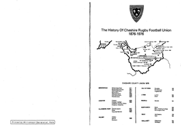 The History of Cheshire Rugby Football Union 1876–1976