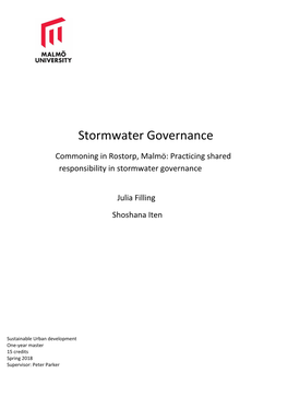 Stormwater Governance