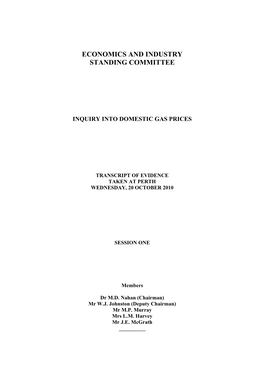 Economics and Industry Standing Committee