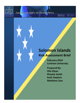 Solomon Islands Diagnostic