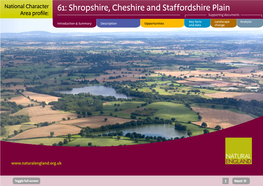 61: Shropshire, Cheshire and Staffordshire Plain Area Profile: Supporting Documents