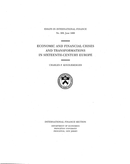 Economic and Financial Crises and Transformations in Sixteenth-Century Europe / Charles P