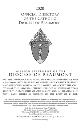 Official Directory of the Catholic Diocese of Beaumont