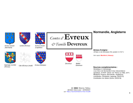 Comtes D' Evreux & Famille Devereux