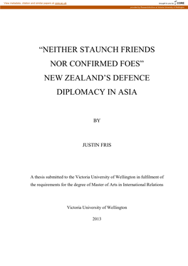 New Zealand's Defence Diplomacy in Asia