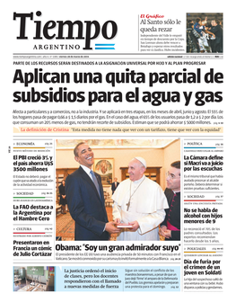 Obama: "Soy Un Gran Admirador Suyo" » POLICIALES Pág