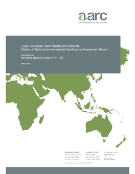 LAKE VERMONT NORTHERN EXTENSION Matters of National Environmental Significance Assessment Report