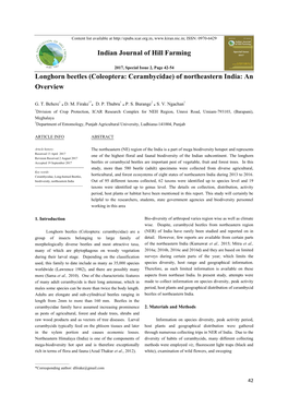 Longhorn Beetles (Coleoptera: Cerambycidae) of Northeastern India: an Overview