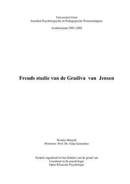 Freuds Studie Van De Gradiva Van Jensen