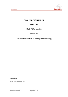 Transmission Rules for the Dvb-T