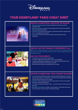 Disneyland Paris Cheat Sheet