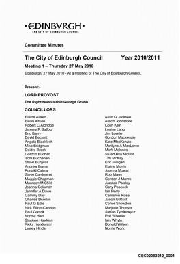 ·Edinbvrgh· the City of Edinburgh Council