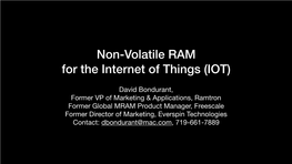 Non-Volatile RAM Review ECEN 5823