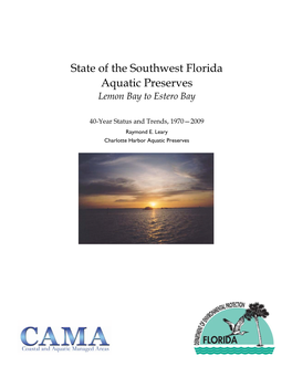 State of the Southwest Florida Aquatic Preserves Lemon Bay to Estero Bay