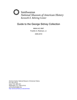 Guide to the George Sidney Collection