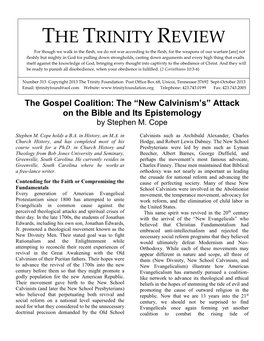 The Gospel Coalition: the “New Calvinism’S” Attack