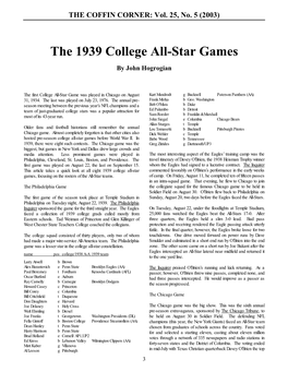 The 1939 College All-Star Games