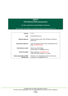 DRAFT FSC National Risk Assessment