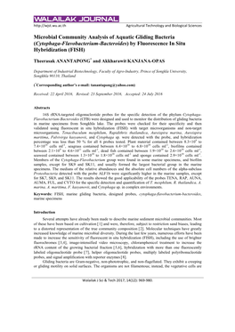 Microbial Community Analysis of Aquatic Gliding Bacteria (Cytophaga-Flavobacterium-Bacteroides) by Fluorescence in Situ Hybridization (FISH)