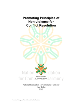 Promoting Principles of Non-Violence for Conflict Resolution (2012)