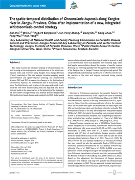 The Spatio-Temporal Distribution of Oncomelania Hupensis Along