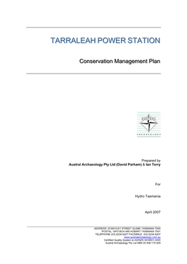 Tarraleah Power Station – External Incl Wider System Elements