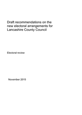 Draft Recommendations on the New Electoral Arrangements for Lancashire County Council