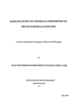 Baseline Study on Chemical Composition of Brunei